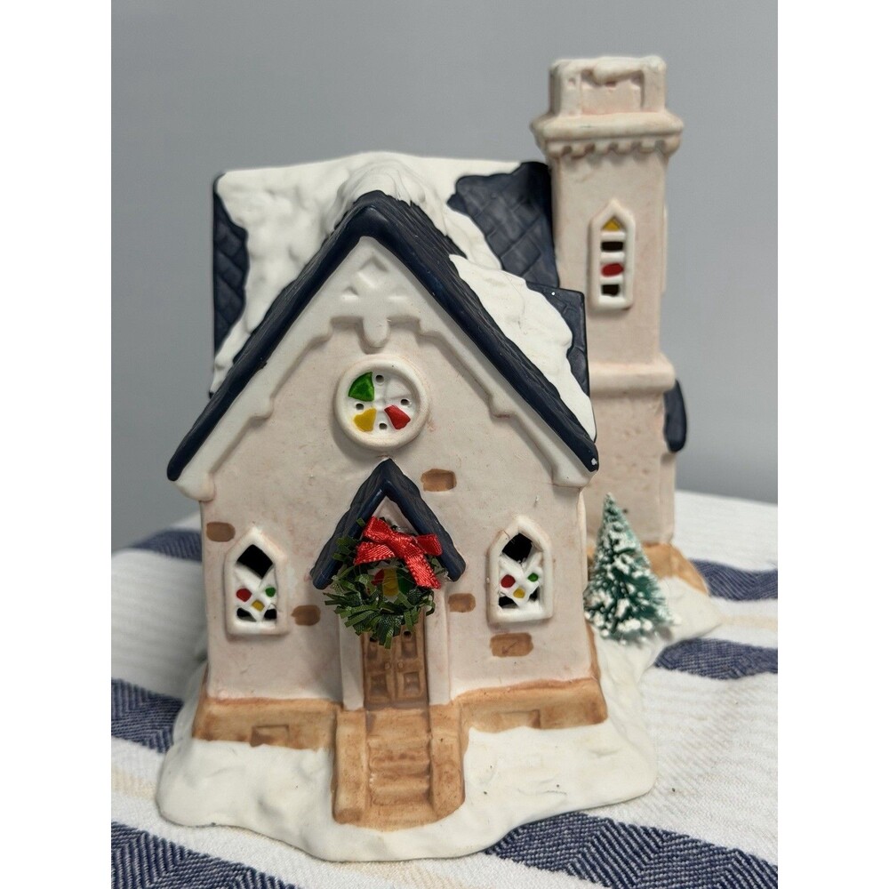 1992 Christmas Valley Mainstreet Village Church Ceramic Vintage Christmas Decor